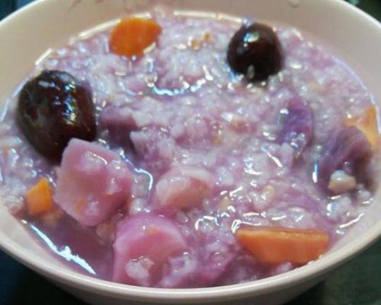 紫薯绿豆粥有什么功效？